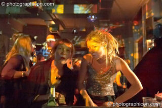 Miriam and Claire make friendly faces at Future Music Vol. 1. London, United Kingdom. © 2007 Photographicon