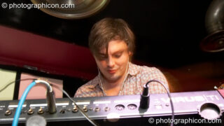 Jaberwok (Raw Music/Archangel^, UK) perform on the Main Stage with VJ projections by Inside-us-all at Future Music Vol. 1. London, United Kingdom. © 2007 Photographicon