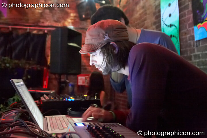 Warp Technique (Dubmission/Wakyo) perform on the Dakini Records & Gandalf's Garden Party stage at Alpha Omega. London, United Kingdom. © 2008 Photographicon