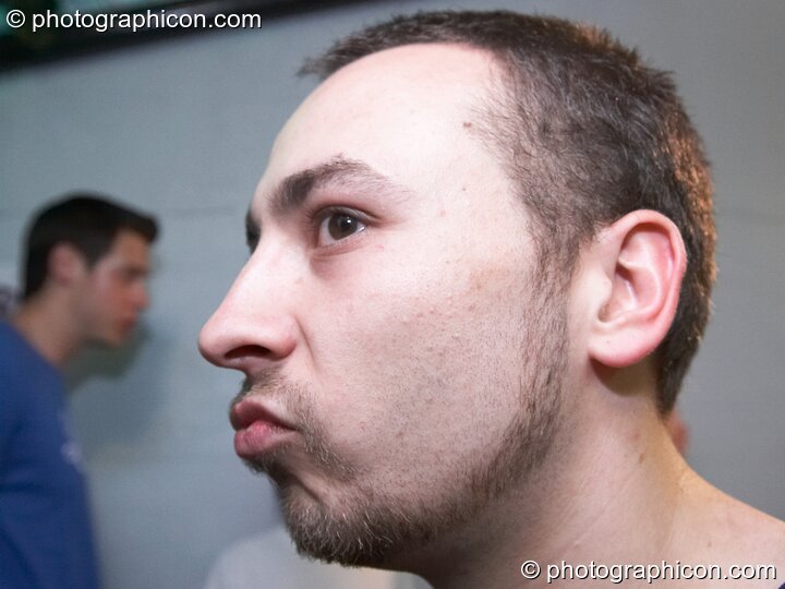 A man enjoying the party at Future Music. London, United Kingdom. © 2008 Photographicon