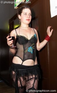 A woman dances in sexy lingerie at Future Music. London, United Kingdom. © 2008 Photographicon