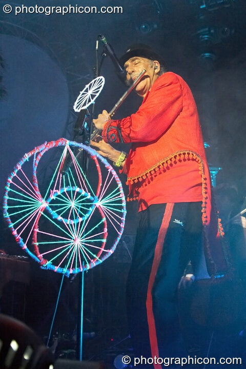 Raja Ram  performs on flute with Shpongle at Shpongle Live in Concert. London, United Kingdom. © 2008 Photographicon