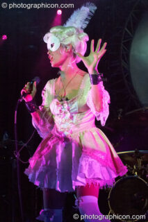 Michele Adamson performs in costume on vocals with Shpongle at Shpongle Live in Concert. London, United Kingdom. © 2008 Photographicon