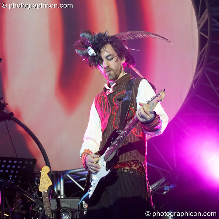 Simon Posford performs on guitar with Shpongle at Shpongle Live in Concert. London, United Kingdom. © 2008 Photographicon