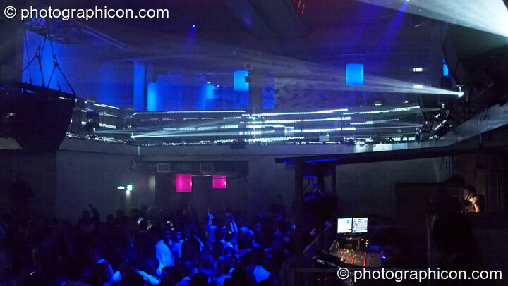 The Pixel Addicts immersive video and lighting system in action at Fabric's Matter nightclub. London, United Kingdom. © 2008 Photographicon