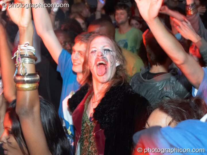 The audience appreciate Zion Train performing on the Skandalous! stage at Electric Circus / Circus2Gaza. London, United Kingdom. © 2009 Photographicon