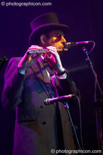 Theo Travis of Planet Gong performs at the Kentish Town Forum. London, United Kingdom. © 2009 Photographicon