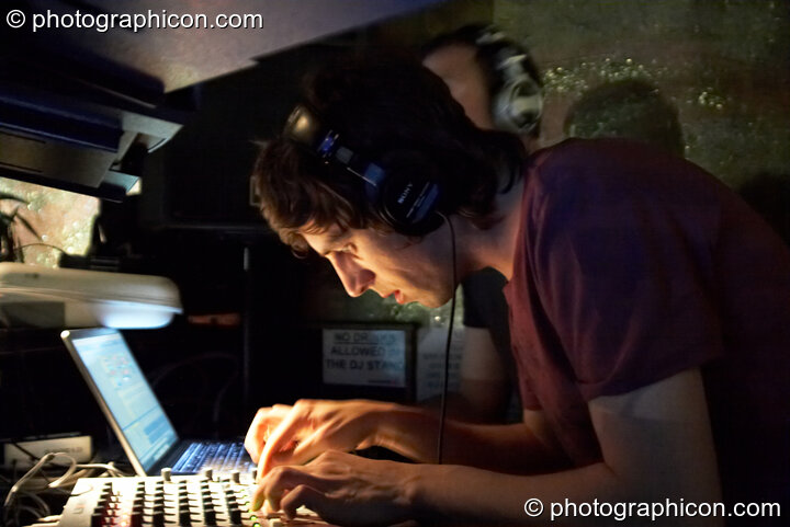 Matt Allaby of FøRM (Nano Records) performs in the Techno room at the Haiti Appeal Party 09/04/2010. London, United Kingdom. © 2010 Photographicon