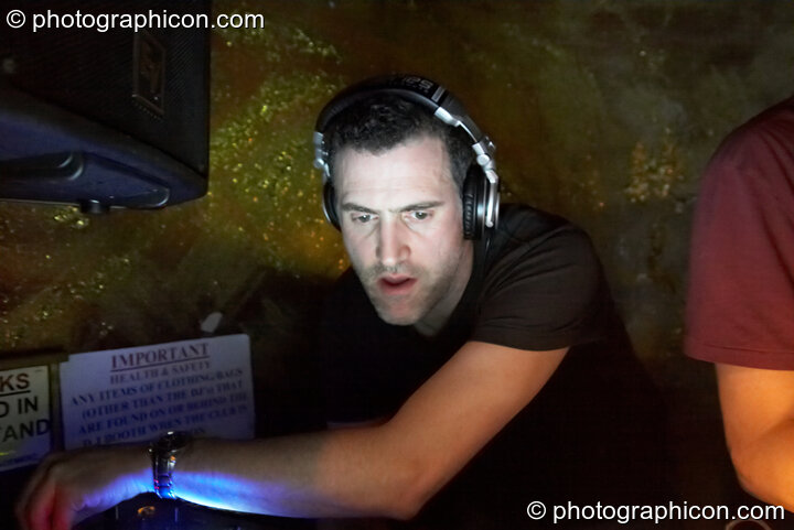 Anselm Guise of FøRM (Nano Records) performs in the Techno room at the Haiti Appeal Party 09/04/2010. London, United Kingdom. © 2010 Photographicon