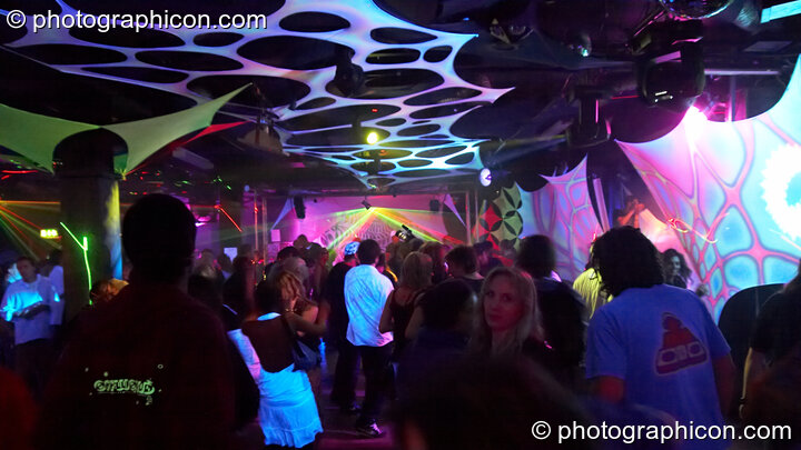 The Psytrance room decordated by Global Village at the Haiti Appeal Party 09/04/2010. London, United Kingdom. © 2010 Photographicon