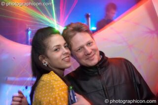 Party people in the Psytrance room at the Haiti Appeal Party 09/04/2010. London, United Kingdom. © 2010 Photographicon