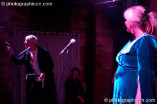 John Constable (as Jon Crow) and Michelle Watson (as The Goose) perform extracts from The Southwark Mysteries at Halloween of the Cross Bones XIII. London, United Kingdom. © 2010 Photographicon