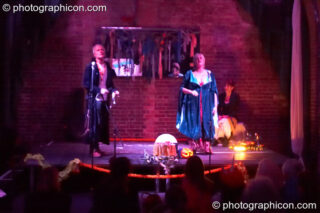 John Constable (as Jon Crow) and Michelle Watson (as The Goose) perform extracts from The Southwark Mysteries at Halloween of the Cross Bones XIII. London, United Kingdom. © 2010 Photographicon