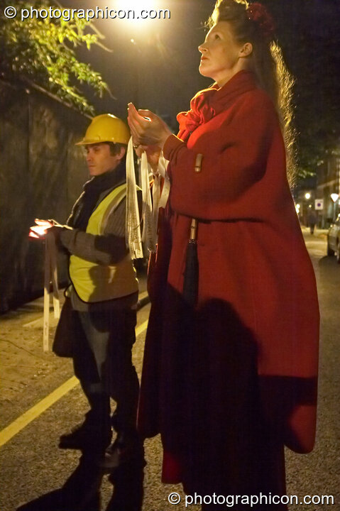 Participants honour The Goose and her outcast dead outside the gates of the old Cross Bones graveyard at The Halloween of the Cross Bones XIII. London, United Kingdom. © 2010 Photographicon