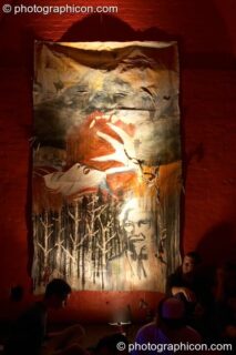 Backdrop in the Art Nation decor at the Synergy Project. London, United Kingdom. © 2004 Photographicon