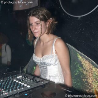 Gandolfi plays a DJ set in the Project Ozma space at the Synergy Project. London, United Kingdom. © 2004 Photographicon