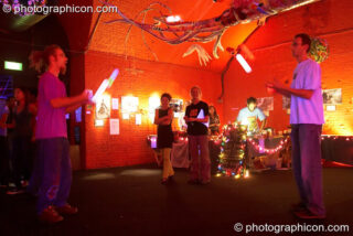 Jedi jugglers in the Art Nation space at The Synergy Project. London, United Kingdom. © 2005 Photographicon