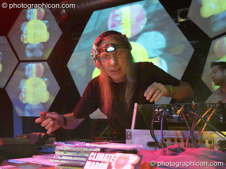 Barclay DJing on the Inside-Us-All stage at The Synergy Project. London, United Kingdom. © 2005 Photographicon