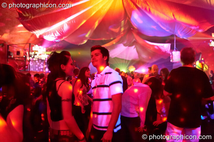 Dancers under decor and projections in the Whirl-Y-Gig space at The Synergy Project. London, United Kingdom. © 2006 Photographicon