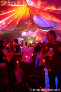 Dancers under decor and projections in the Whirl-Y-Gig space at The Synergy Project. London, United Kingdom. © 2006 Photographicon