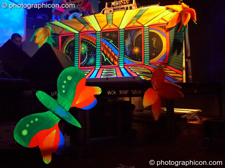 Decor on the Psycle stage at The Synergy Project. London, United Kingdom. © 2006 Photographicon