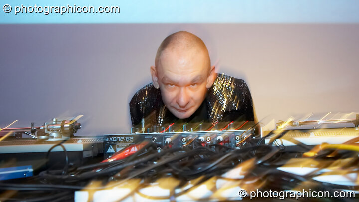 Mix Master Morris DJs on the Speak stage at The Synergy Project. London, United Kingdom. © 2006 Photographicon