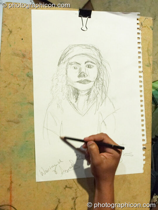 Art in progress at Wendalena's portrait drawing class at The Synergy Project. London, United Kingdom. © 2007 Photographicon