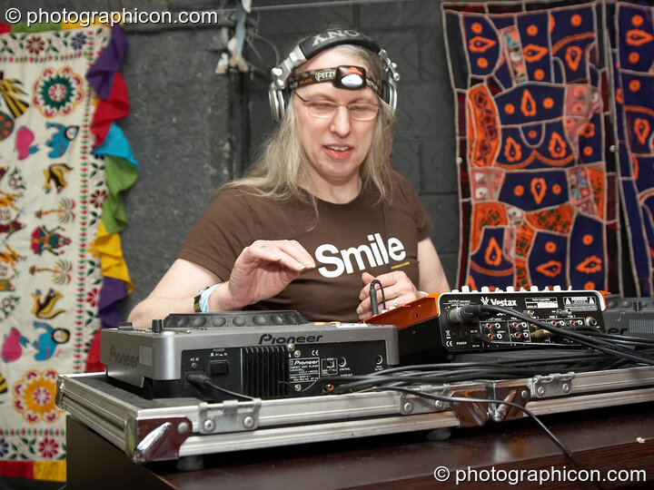Barclay the Dark Angel DJing in the Ceilidh Project space at The Synergy Project. London, United Kingdom. © 2007 Photographicon