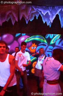 Dancers in the Mistzfiedmind space with UV environment by VisualBliss & Misztifiedmind at The Synergy Project. London, United Kingdom. © 2007 Photographicon