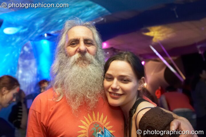 Brian Viziondanz and Ami hug in the Galactic Fantastic room at The Synergy Project. London, United Kingdom. © 2008 Photographicon