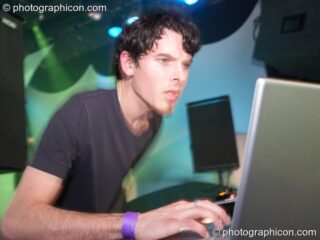 Eskmo (Cyberfunk / Studio Rockers, US) performs on the Events4Change / Nu-School Hippies stage at The Synergy Project. London, United Kingdom. © 2008 Photographicon
