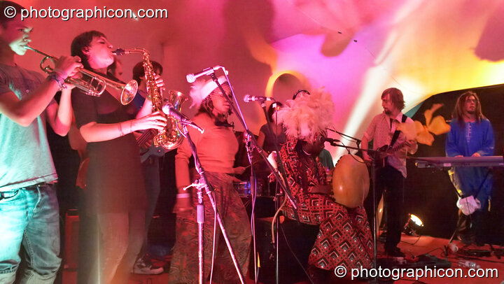 Nhasitafaran perform on the Small World stage at Luminopolis (formerly The Synergy Project). London, United Kingdom. © 2008 Photographicon