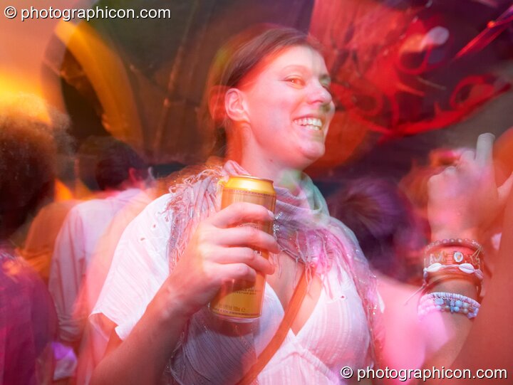 A woman dances in the Small World room at Luminopolis (formerly The Synergy Project). London, United Kingdom. © 2008 Photographicon