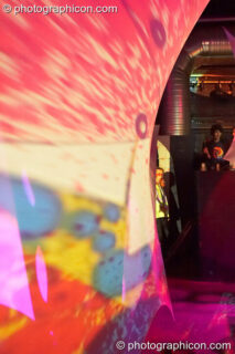 Decor and visual projects by Extra Dimensional Space Agency in the Folktronica room at Luminopolis (formerly The Synergy Project). London, United Kingdom. © 2008 Photographicon