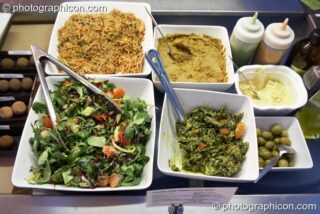 The salad bar in the inSpiral Lounge organic cafe and multimedia venue. London, United Kingdom. © 2008 Photographicon