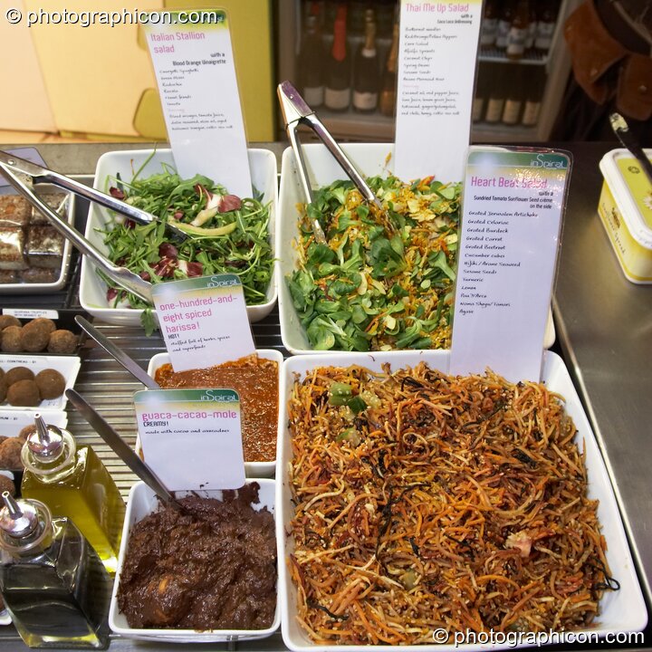 The salad bar in the inSpiral Lounge organic cafe and multimedia venue. London, United Kingdom. © 2008 Photographicon