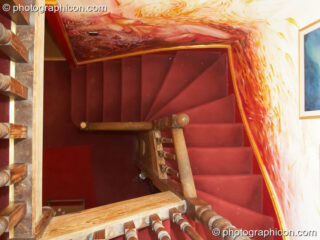 Artwork painted into the stairwell at the Kingston Goddess Temple. Kingston-upon-Thames, United Kingdom. © 2007 Photographicon