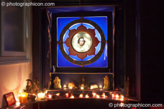 Martin's Babaji shrine built into a bricked up window at the Kingston Goddess Temple. Kingston-upon-Thames, United Kingdom. © 2007 Photographicon