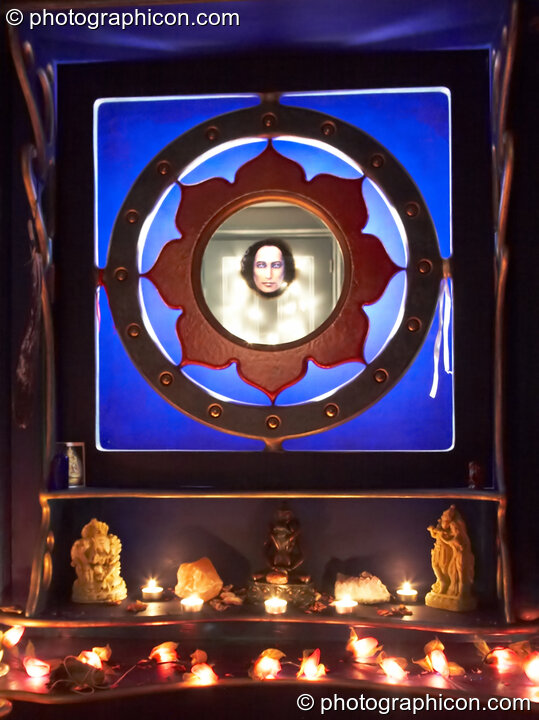 Martin's Babaji shrine built into a bricked up window at the Kingston Goddess Temple. Kingston-upon-Thames, United Kingdom. © 2007 Photographicon