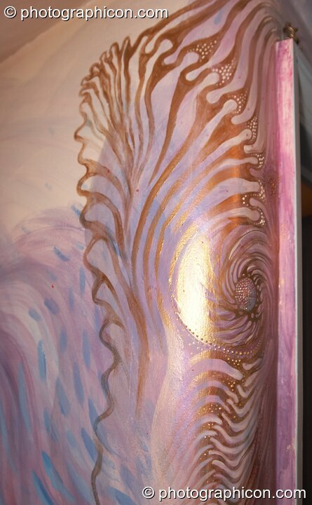 Artwork painted onto the corner of a wall at the Kingston Goddess Temple. Kingston-upon-Thames, United Kingdom. © 2007 Photographicon